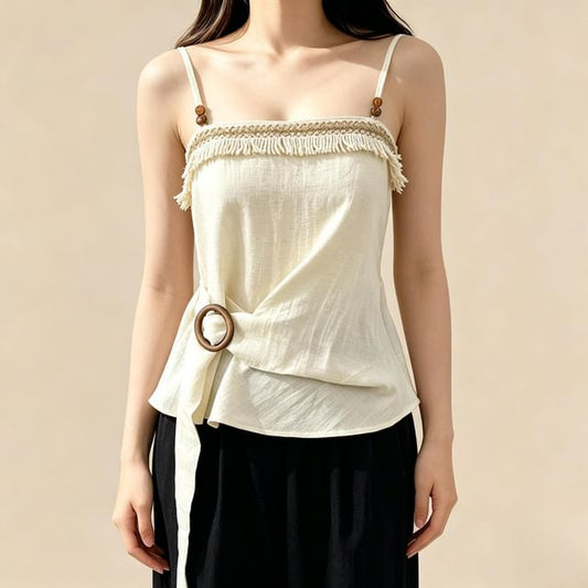 Buckled Waist Beaded Camisole
