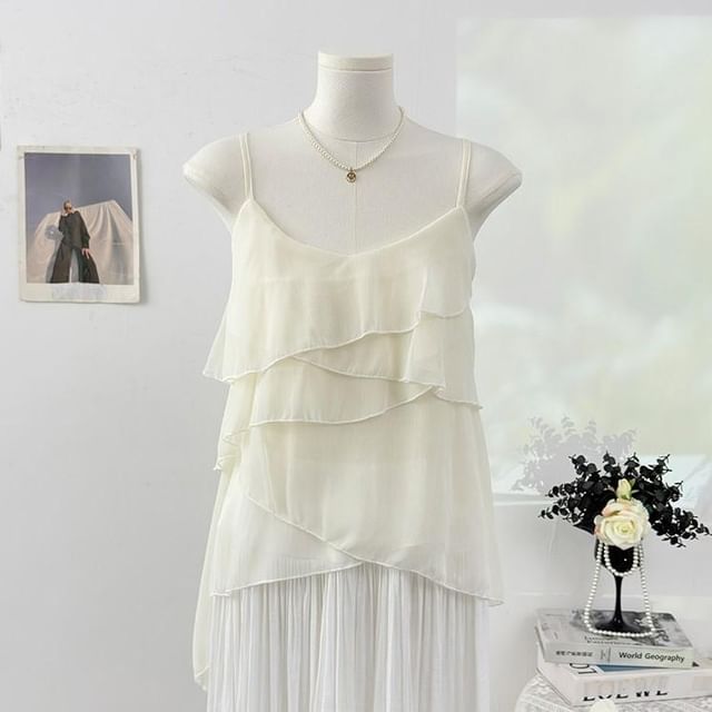 Scoop Neck Asymmetrical Layered Camisole
