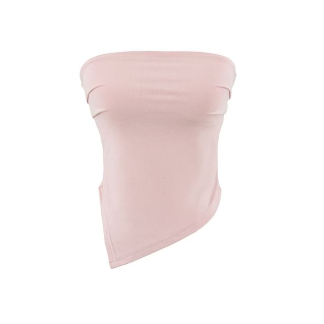 Asymmetrical Ruched Padded Tube Top