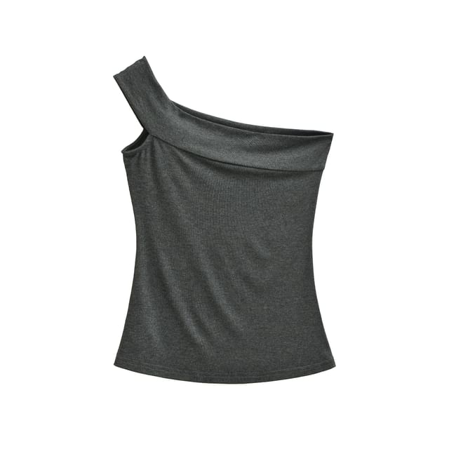 Sleeveless One Shoulder Asymmetrical Top