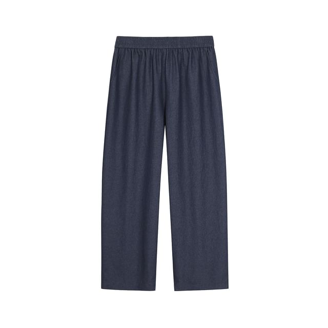 Plus Size Short-Sleeve V-Neck Plain Chain Detail T-Shirt / Elastic Waist Plain Barrel Leg Sweatpants