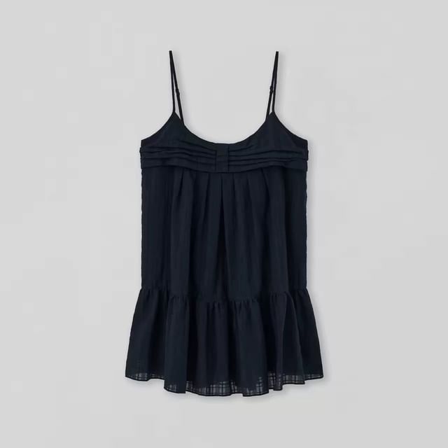 Ruched Scoop Neck Spaghetti Strap Tunic