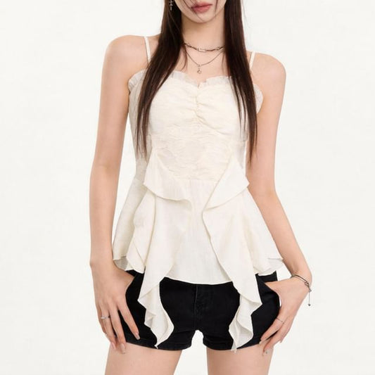 Lace Frill Trim Camisole Top
