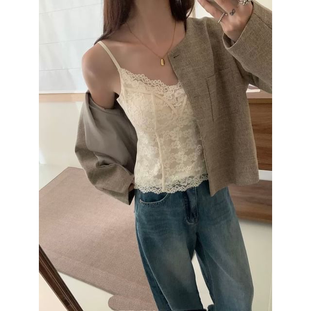 V-Neck Lace Camisole Top