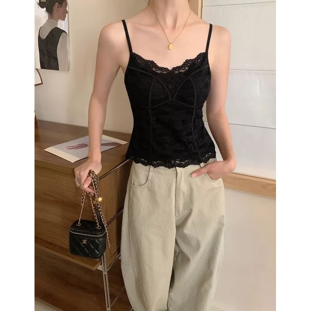 V-Neck Lace Camisole Top
