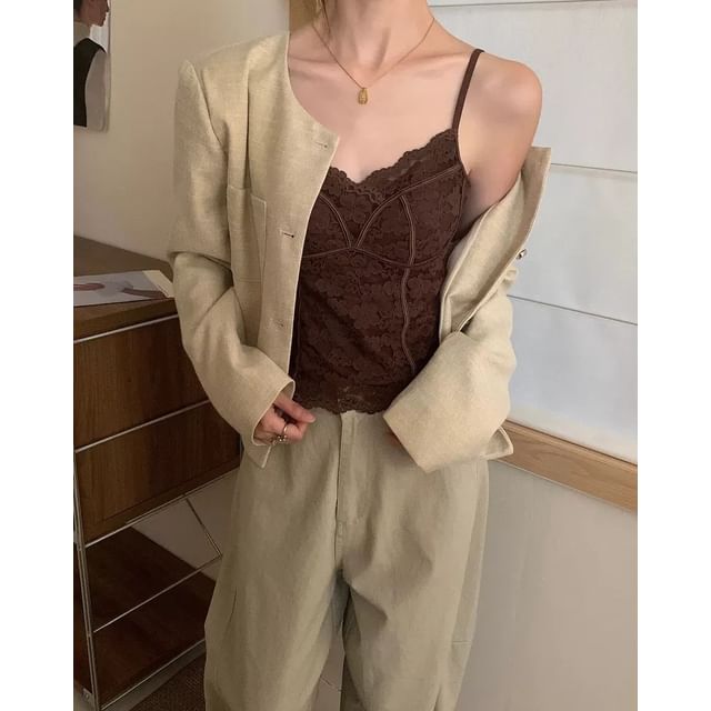 V-Neck Lace Camisole Top