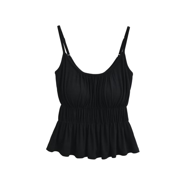 Ruched Scoop Neck Spaghetti Strap Camisole