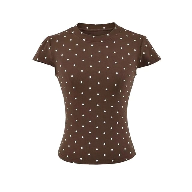 Dotted Crew Neck Mini T-Shirt