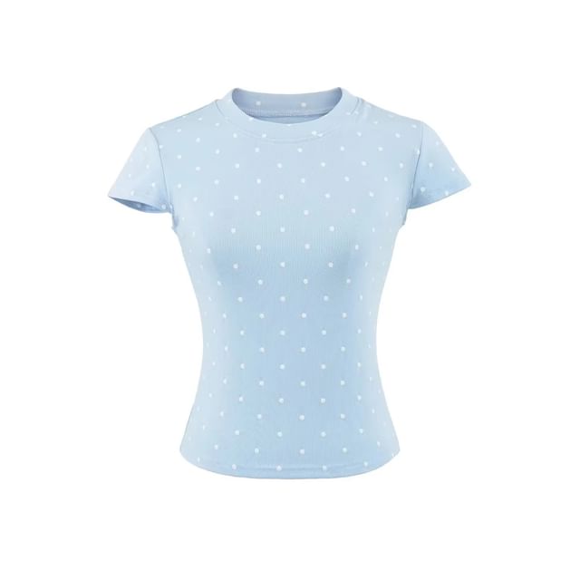Dotted Crew Neck Mini T-Shirt