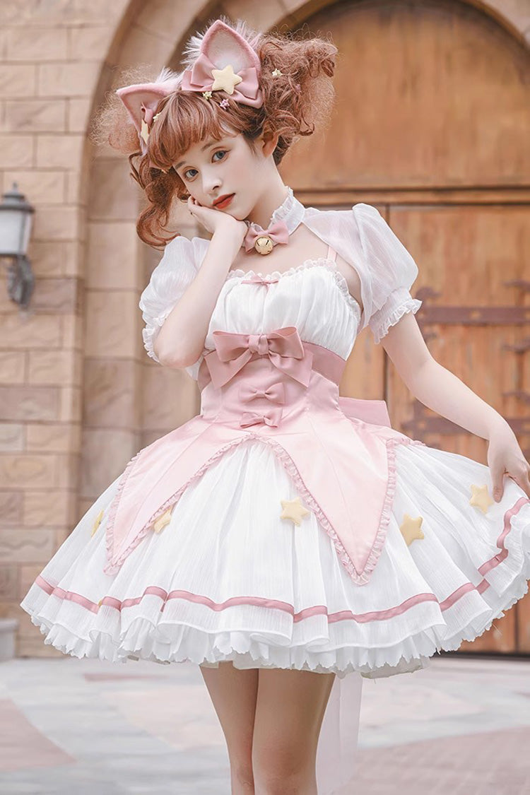Sweet Lolita JSK Dress with Magic Star and Bowknot - Dual Color Options