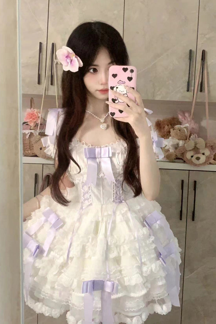 Serenade Multi-Tier Ruffle Bride Bow Lace Princess JSK - 3 Colorways