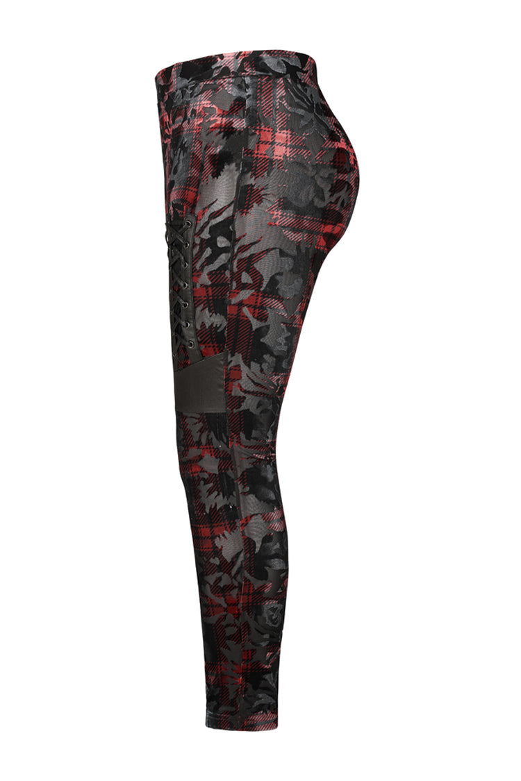 Scarlet Plus-Size Punk Leggings with Faux Leather Front