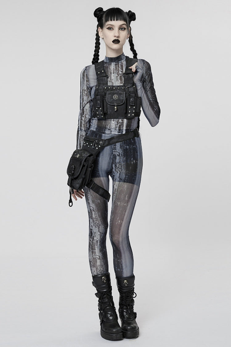 Post-Apocalyptic Skull Shoulder Bag with Rivets - Gothic Edge