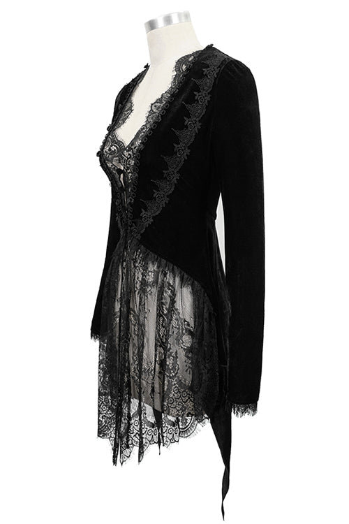 Knitted Mini Jacket Dress for Women in Black