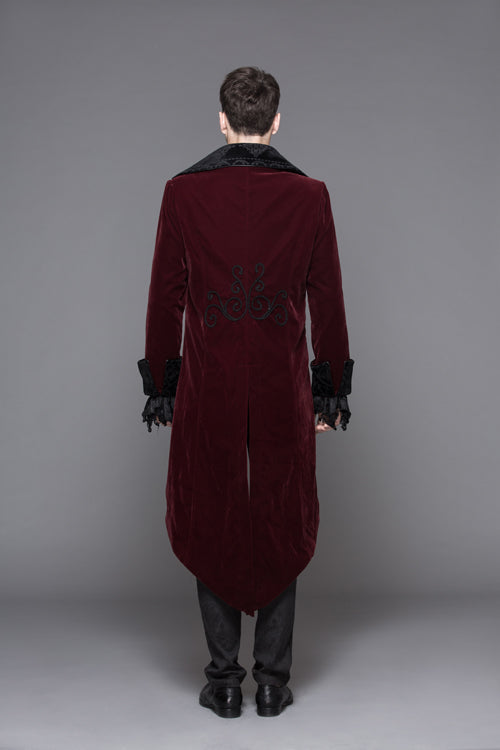 Ruby Two-Piece Velvet Gothic Overcoat with Party Flair