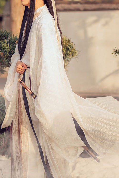 Classic Men's Hanfu Full Set with Wide Sleeves Ancient Knight Costume