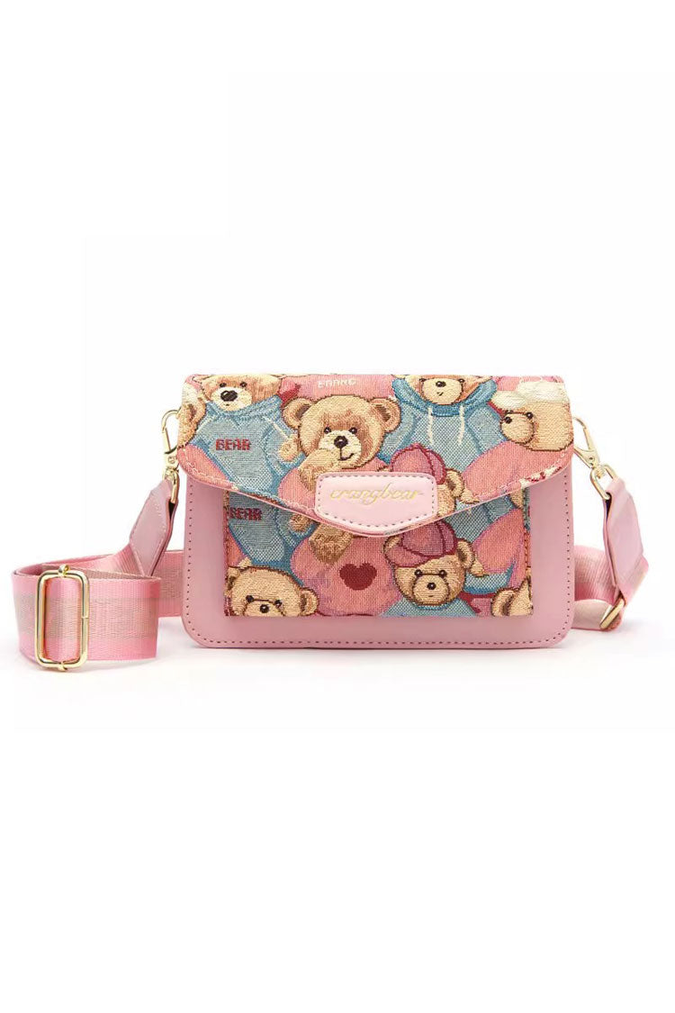 Sweet Lolita Crossbody Bag with Bear Print in 3 Colors