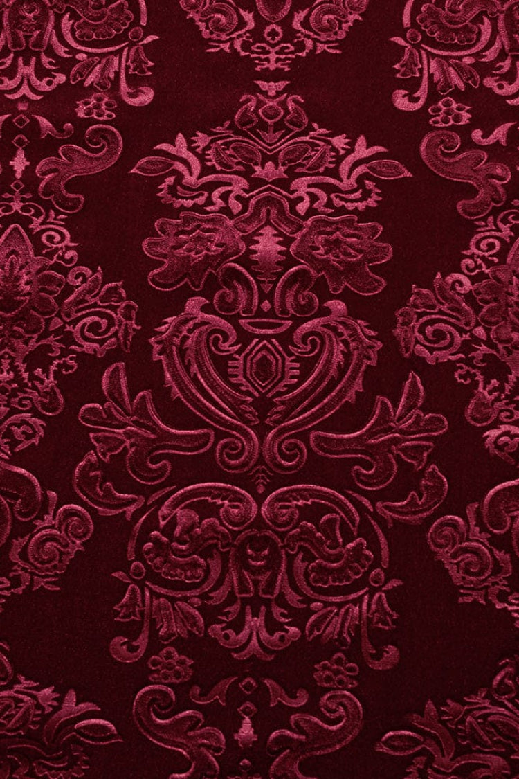 Gothic Men's Velvet Blouse with Embossed Print - Long Sleeve - Dual Colors