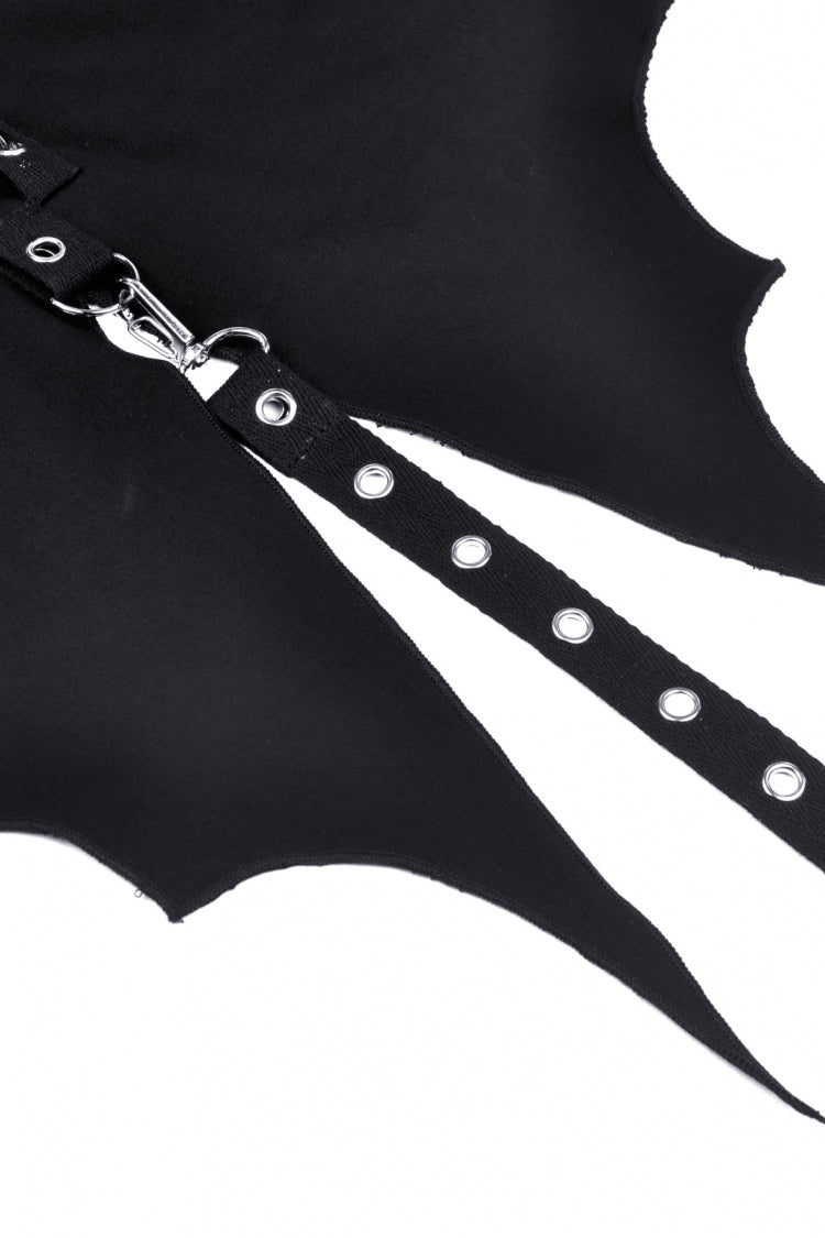 Cat Ear Hooded Cape with Lace-Up and Buckles