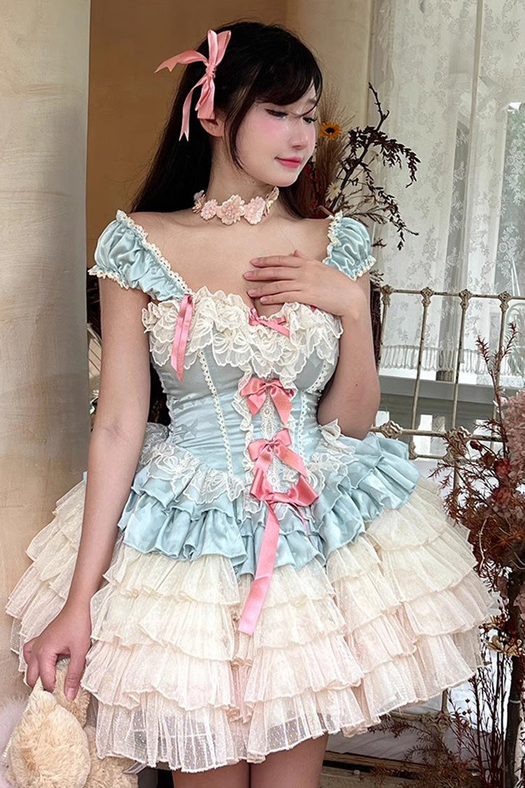 Goddess Ballet Romance Multi-Layer Ruffle Sweet Princess Dress - 2 Shades