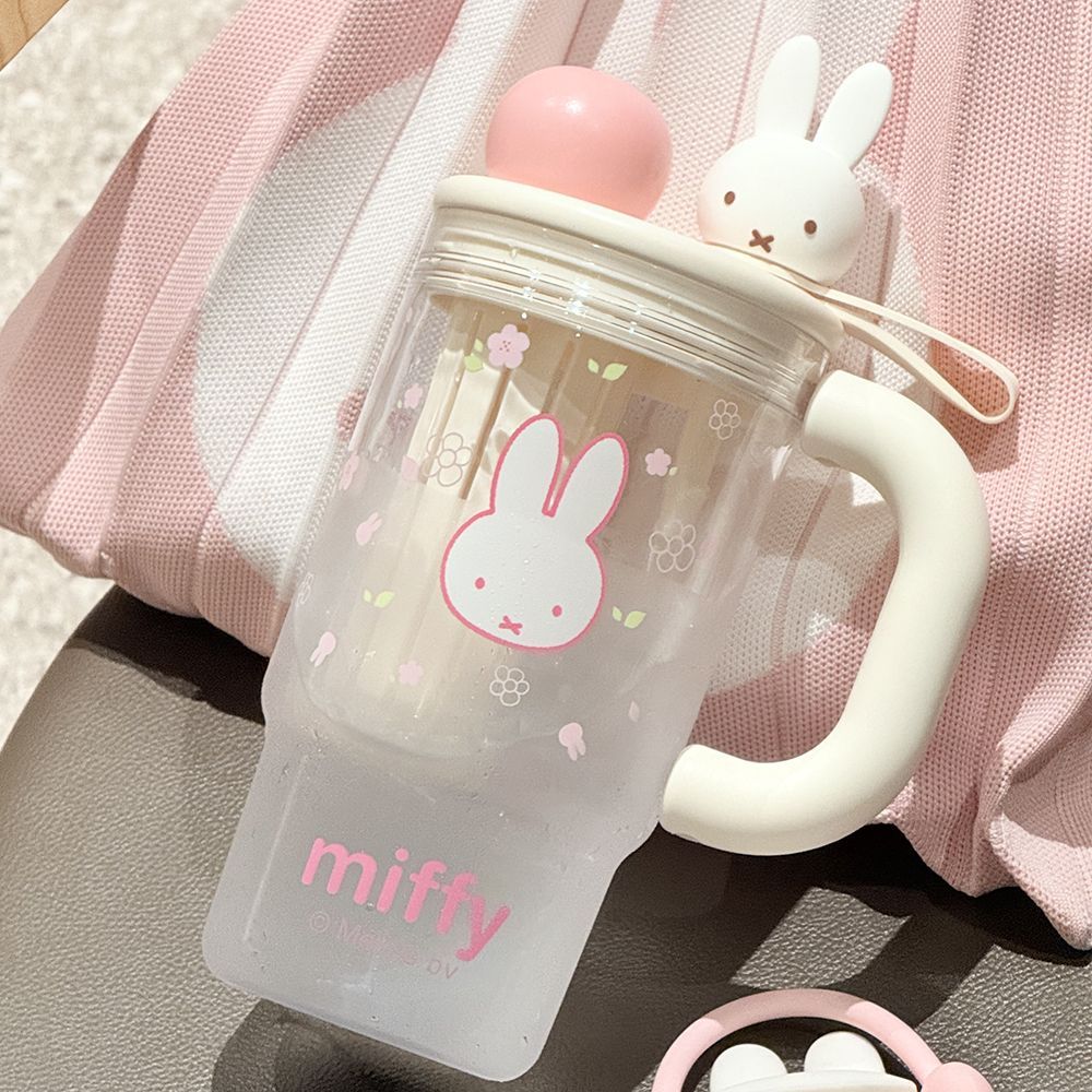 Pink Bunny Summer Straw Water Cup KI745