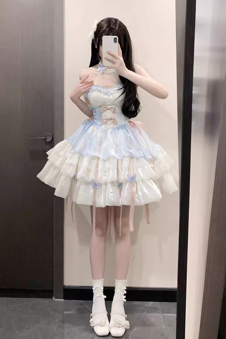 Divine Vow Sleeveless Multi-Ruffle Elegant Princess Lolita Gown - 3 Colors