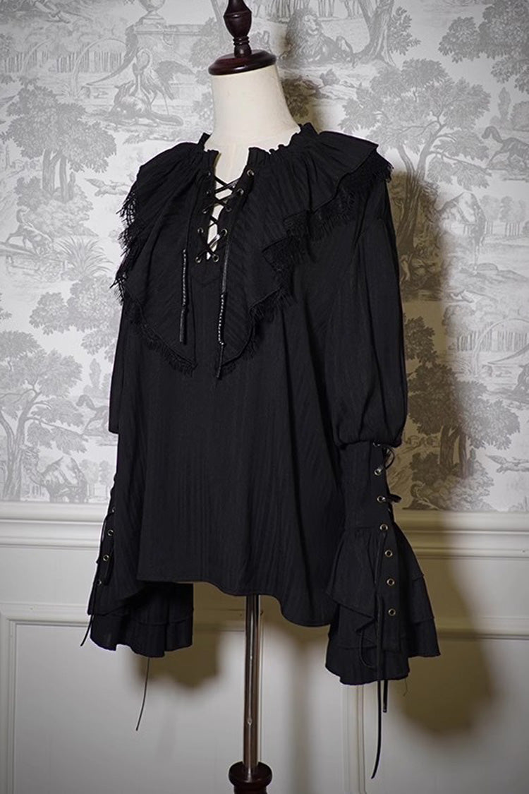 Pirate-Themed V-Neck Long-Sleeve Ouji Lolita Blouse