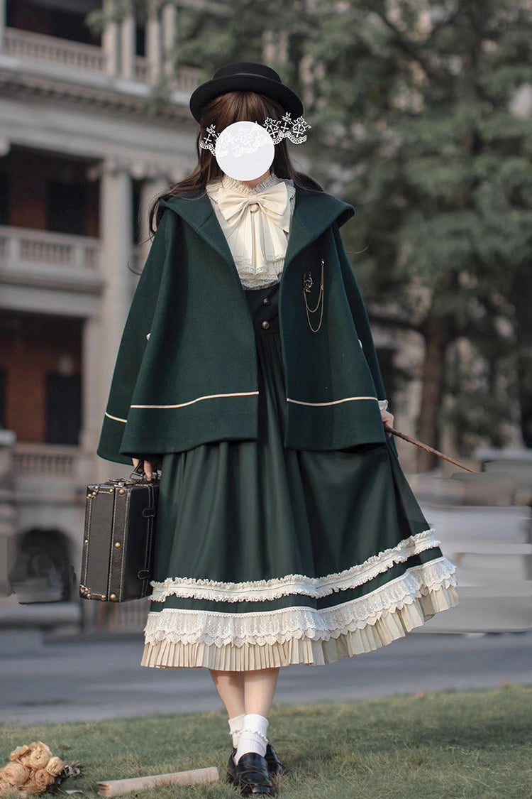 Emerald Artemis SP Ruffle Bow Lace College Style Elegant Lolita Jumper Gown