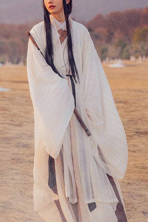 Classic Men's Hanfu Full Set with Wide Sleeves Ancient Knight Costume