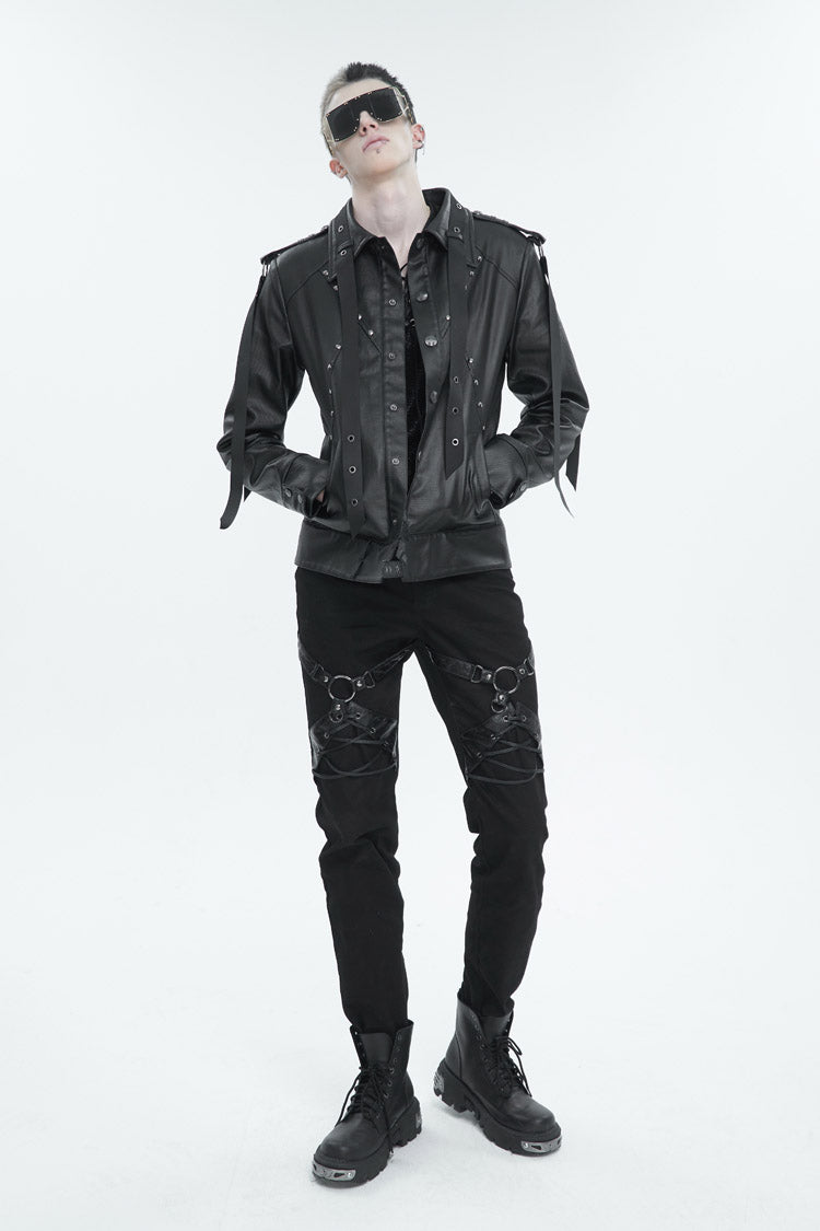Midnight Punk Trousers with Buckle Accents