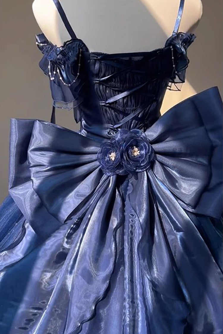 Off-Shoulder Asymmetric Ruffled Bow Elegant Princess Gown - Bright Stars