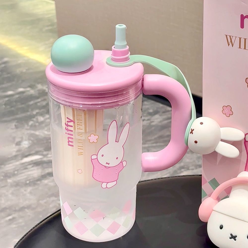 Pink Bunny Summer Straw Water Cup KI745
