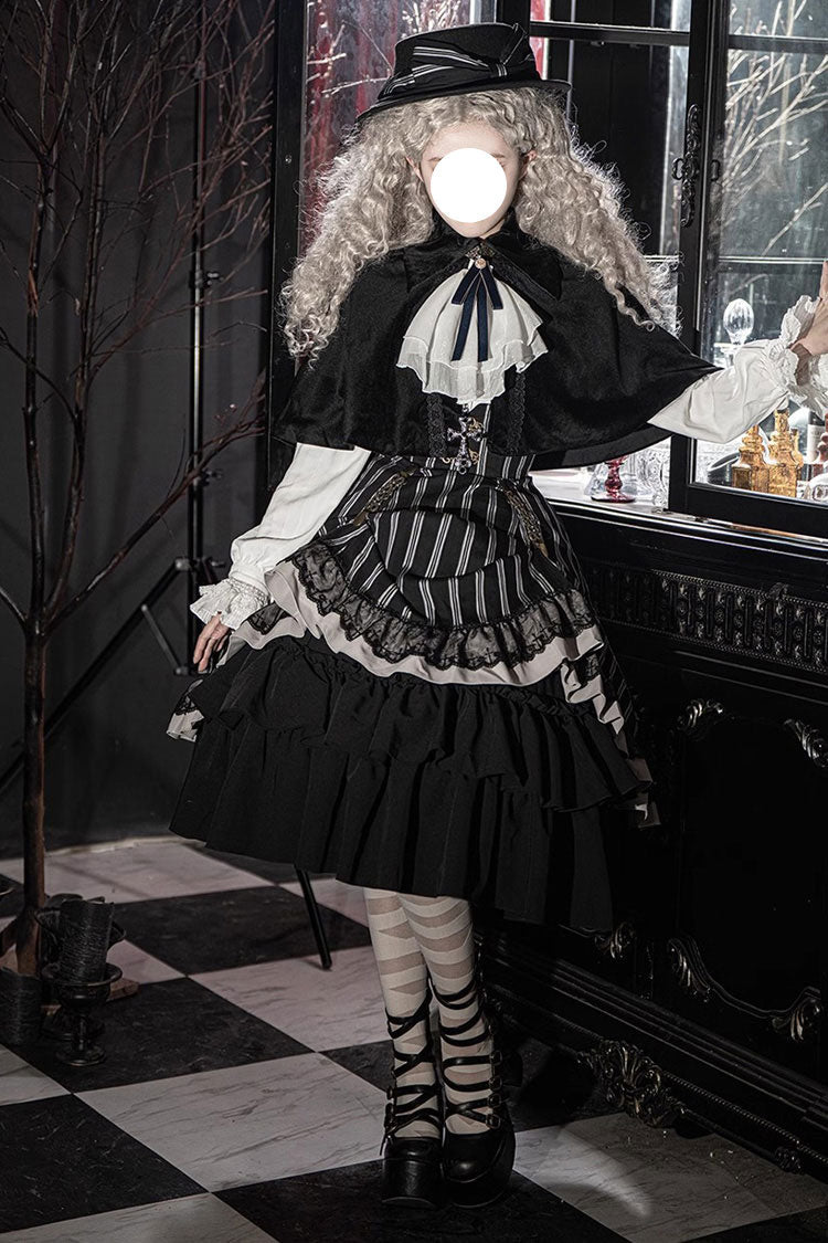 Multi-Layer Striped Ruffle Skirt for Lolita - Gothic Edge