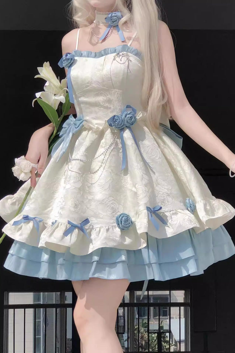 Printed Ruffle Bowknot Sweet Princess Lolita Jsk Dress