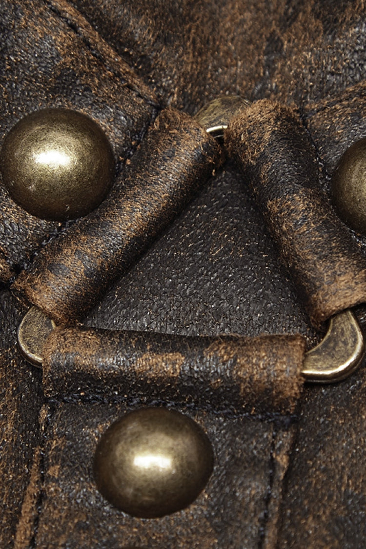 Steampunk Men's PU Leather Gloves with Metal Buckle Accents - Two Shades