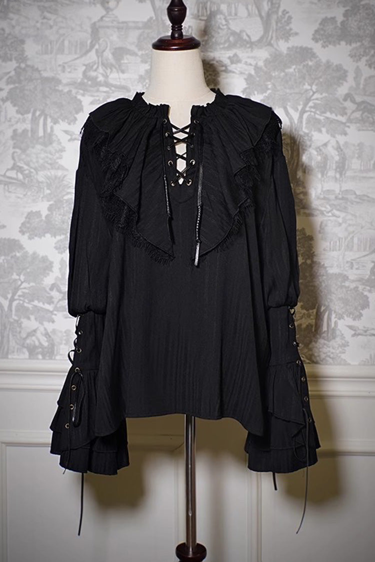 Pirate-Themed V-Neck Long-Sleeve Ouji Lolita Blouse