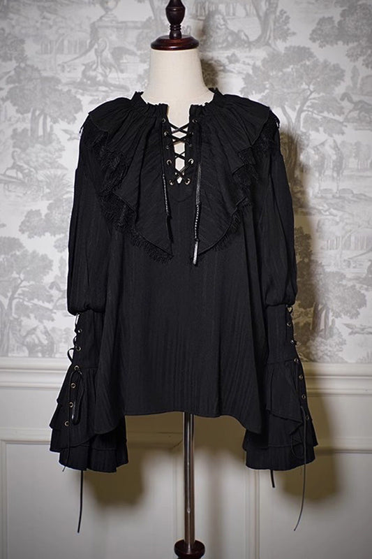 Pirate-Themed V-Neck Long-Sleeve Ouji Lolita Blouse