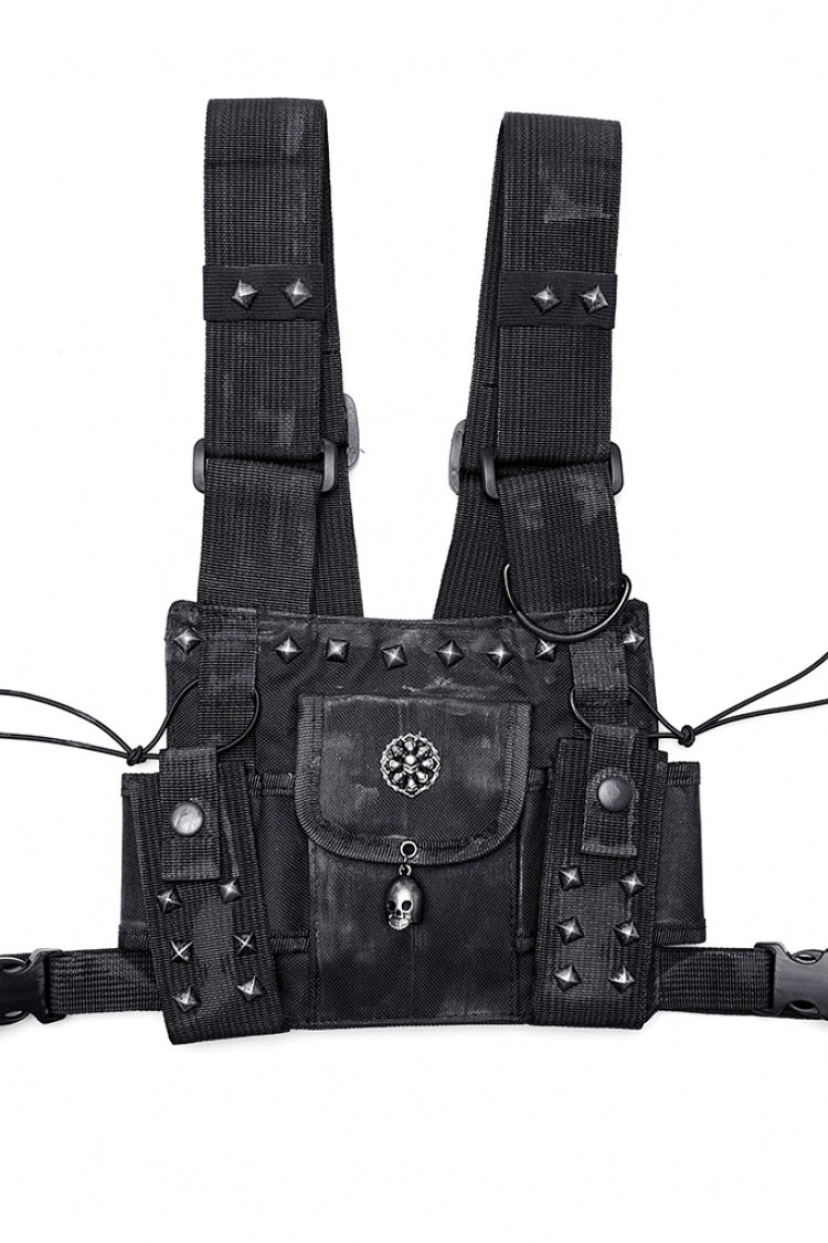 Post-Apocalyptic Skull Shoulder Bag with Rivets - Gothic Edge