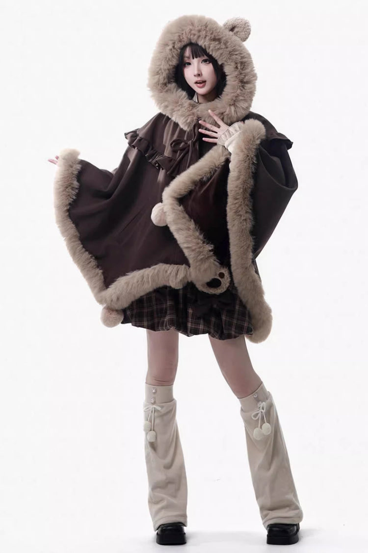 Chocolate Printed Ruffle Bow Strap Dress - Fluffy Little Bear