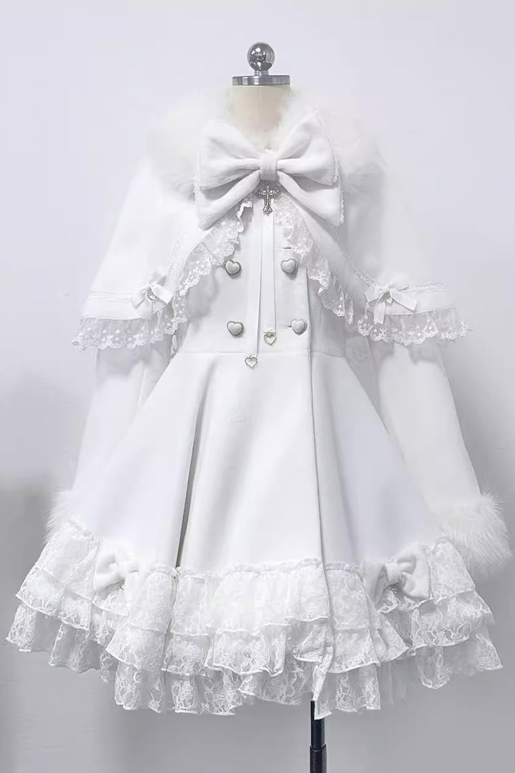 Jirai Kei Coat with Removable Cape and Bowknot - Magician Style - Long Sleeve
