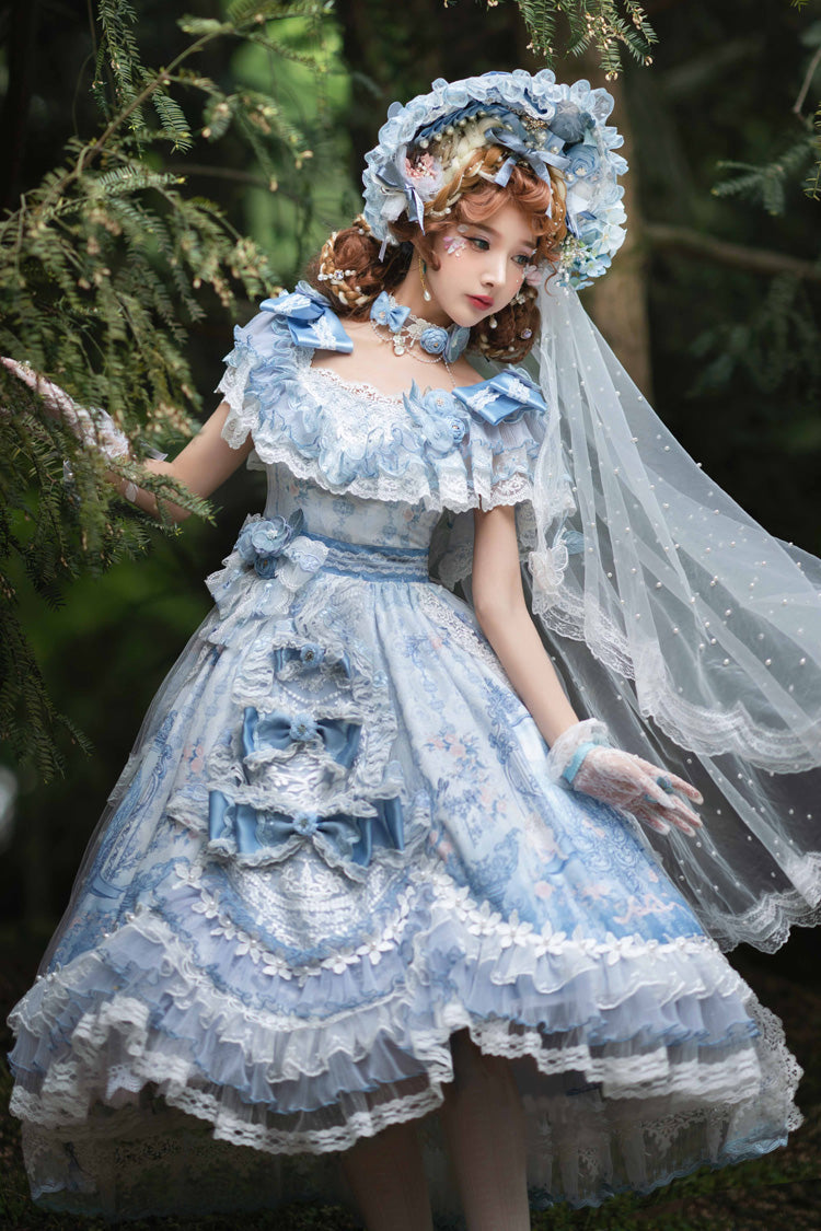 Azure Secret Realm Key Gorgeous Wedding Princess Sweet Lolita Set