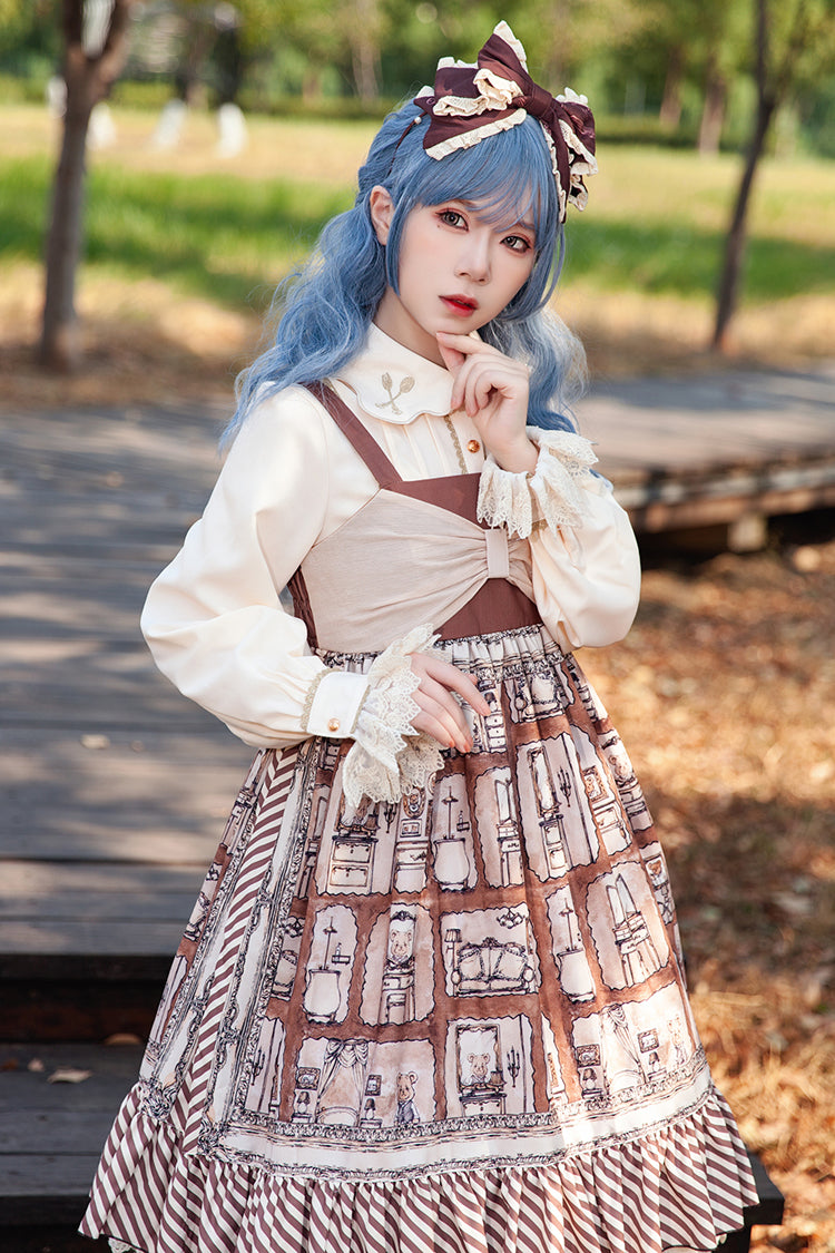 Sweet Lolita Dress with Bowknot and Print