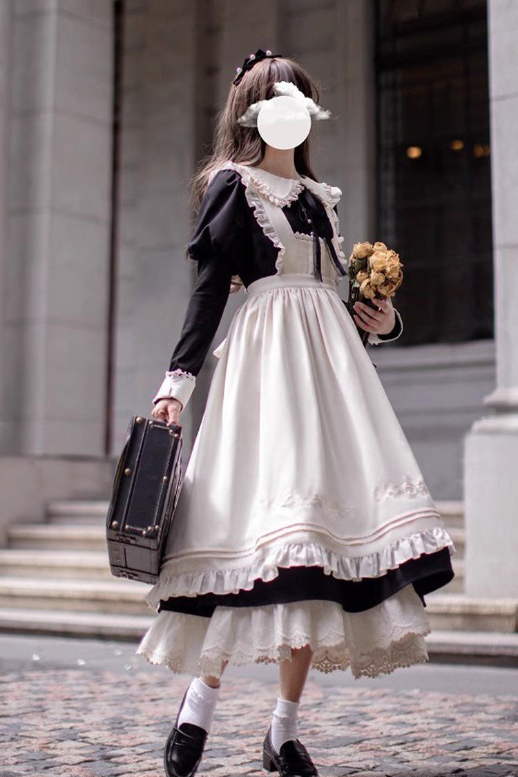 Doll Collar Long Sleeve Ruffle Bow Classic Dress - Angelina