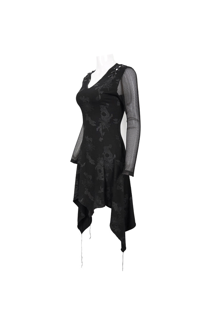 V-Neck Cutout Dress with Rope Tie and Print Details