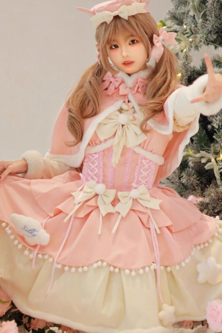 Charming Layered Bow Autumn Winter Princess JSK - Sweet Lolita 3 Shades