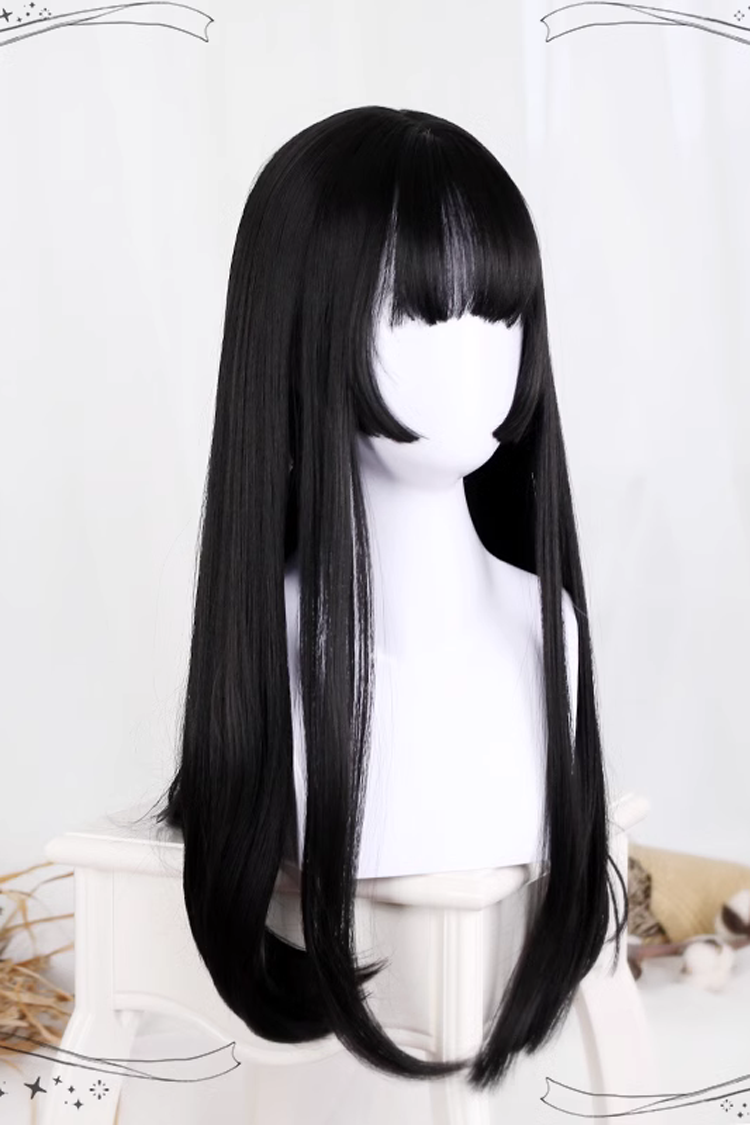 Classic Lolita Straight Hair Wig with Hime Cut in Two Shades