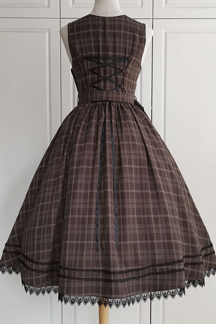 Elegant Lolita JSK Dress with V Collar and High Waist