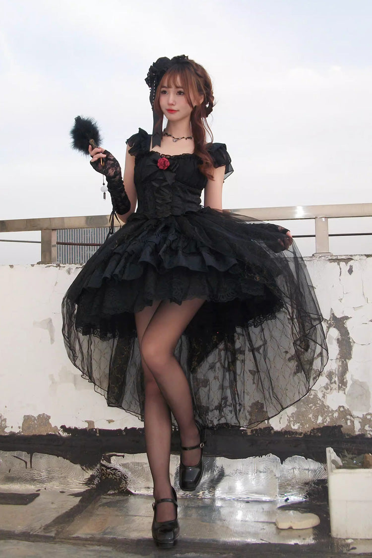 Princess Lolita Dress with Rose Bow Accents