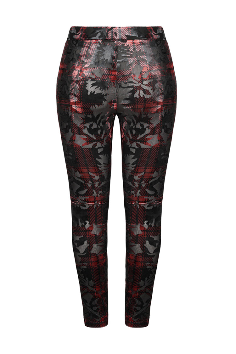 Scarlet Plus-Size Punk Leggings with Faux Leather Front