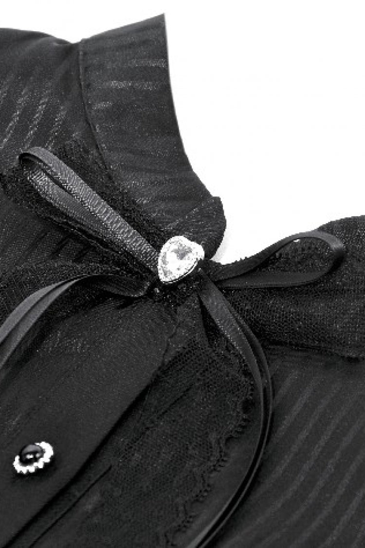 Lolita Dress with Bow Trim and Lace-Up Front